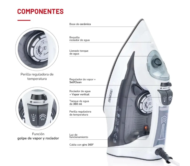 PLANCHA VAPOR VERTICAL THOMAS TH-7060 - 7