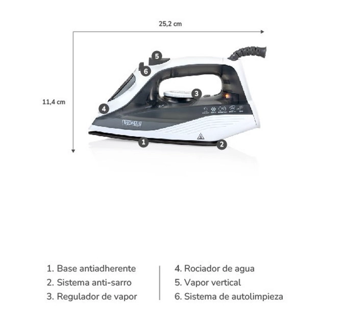 PLANCHA VAPOR VERTICAL THOMAS TH-7003 - 5