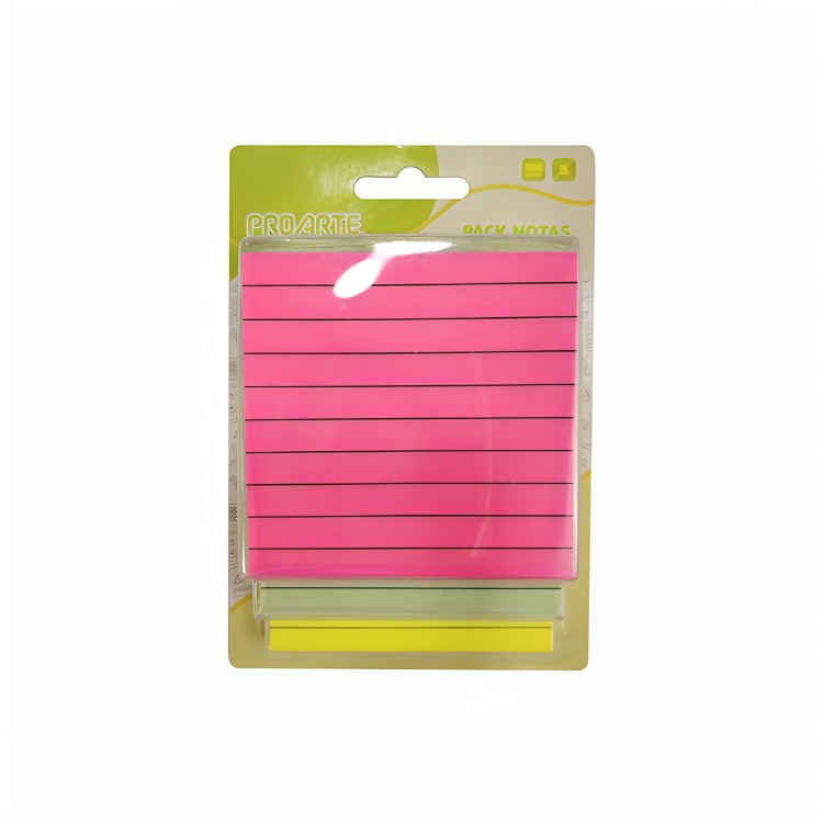 PACK 3 NOTAS ADHESIVAS RAYADAS 300H. 7,6×7,6CMS. – PROARTE - 3