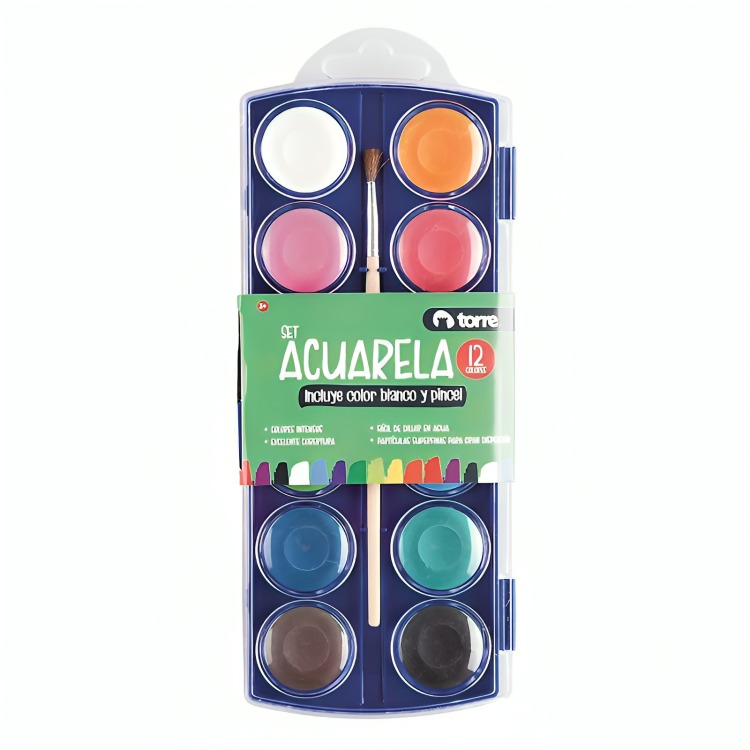 PACK 3 SET ACUARELA 12 COLORES – TORRE - 2
