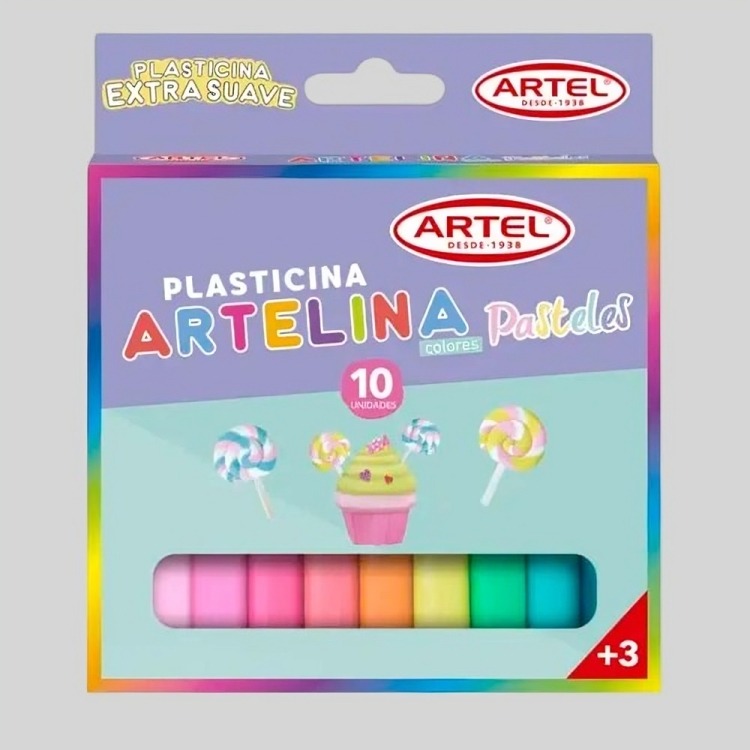 PACK 3 PLASTICINA 10 UND COLORES PASTELES – ARTEL - 3