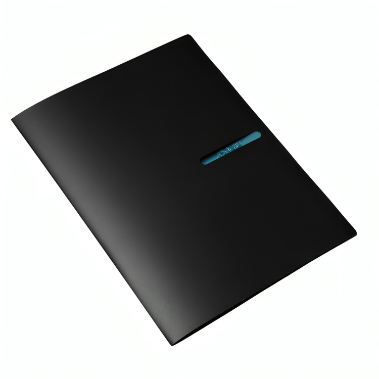 PACK 4 CARPETA 5 BOLSILLOS NEGRO - 1