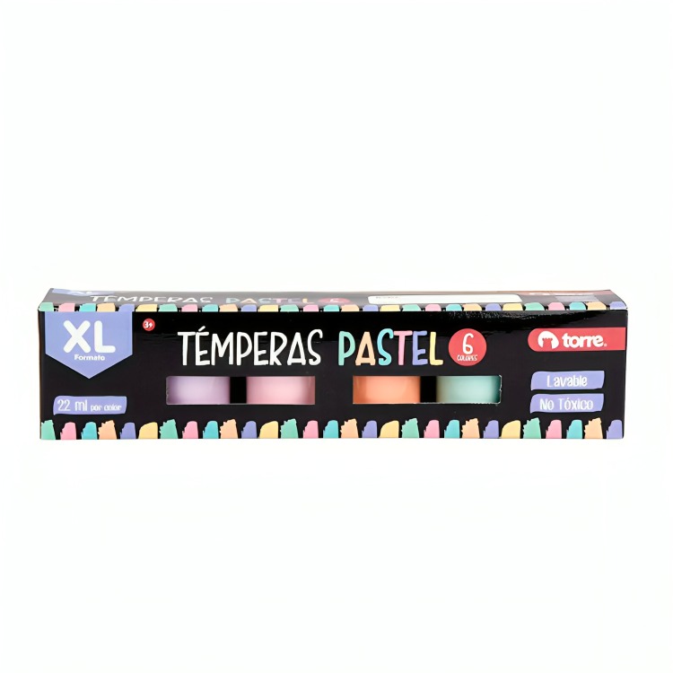 PACK 3 TE MPERAS 6 COLORES PASTELES – TORRE - 2