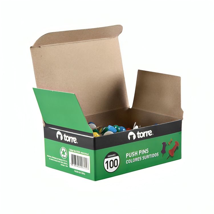 PACK 3 CAJA PUSH PINS JUMBO COLORES SURTIDOS 100 UND – TORRE - 3