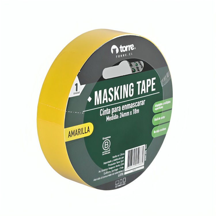 PACK 3 CINTA MASKING AMARILLA 24MM. X18M. – TORRE - 2