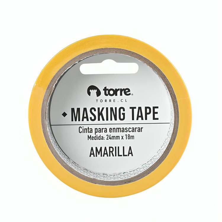 PACK 3 CINTA MASKING AMARILLA 24MM. X18M. – TORRE - 3