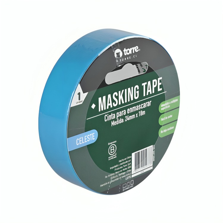 PACK 3 CINTA MASKING CELESTE 24MM. X18M. – TORRE - 3