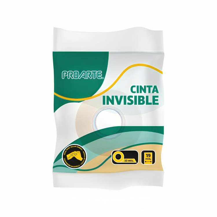 PACK  4 CINTA INVISIBLE FORMATO BOLSA 19MMX20MTS - 2