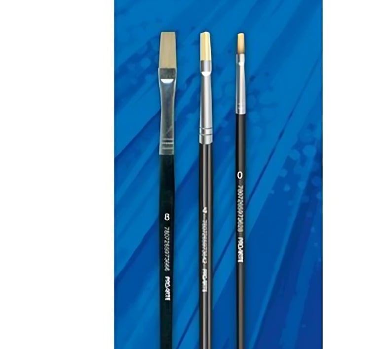 PACK 3 SET 3 PINCELES PELO CERDA PLANO N° 0-4-8 – PROARTE - 2