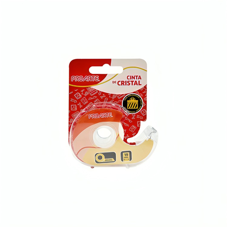 PACK 3 CINTA CRISTAL C/DISPENSADOR 19MM. X20M. – PROARTE - 1