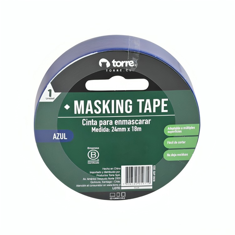 PACK 3 CINTA MASKING AZUL 24MM. X18M. – TORRE - 3