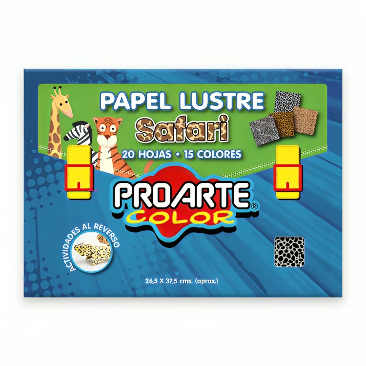 PACK 3 PAPEL LUSTRE ESTAMPADO SAFARI 20H. 15 DISEÑOS – PROARTE - 3