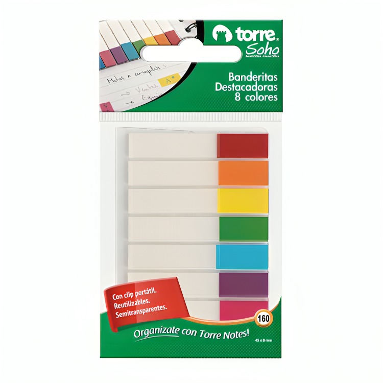 PACK 4 BLISTER BANDERITAS DESTACADORAS 8 COLORES 160 UND - 1