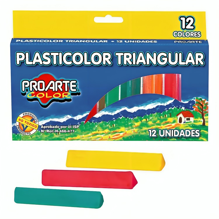 PACK 4 PLASTICINA TRIANGULAR PLASTICOLOR PROARTE - 2