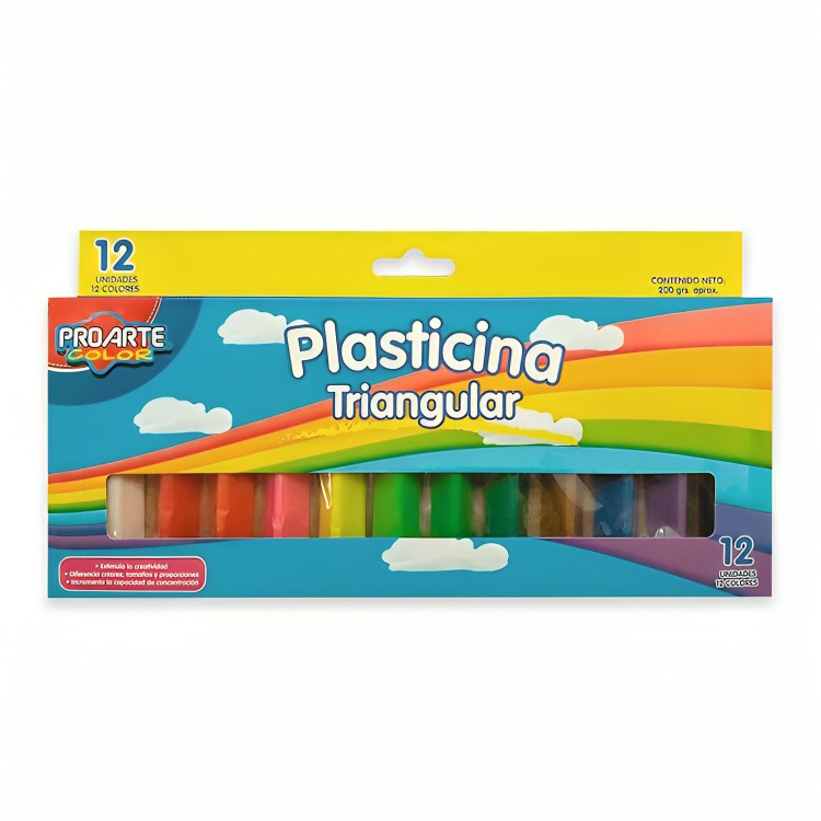 PACK 4 PLASTICINA TRIANGULAR PLASTICOLOR PROARTE - 3