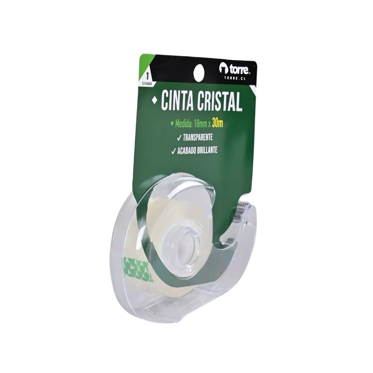PACK 3 CINTA CRISTAL CON DISPENSADOR 18MM. X30M. – TORRE - 1