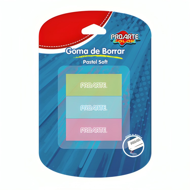 PACK 4 GOMAS COLOR PASTEL 3 UNIDADES - 2