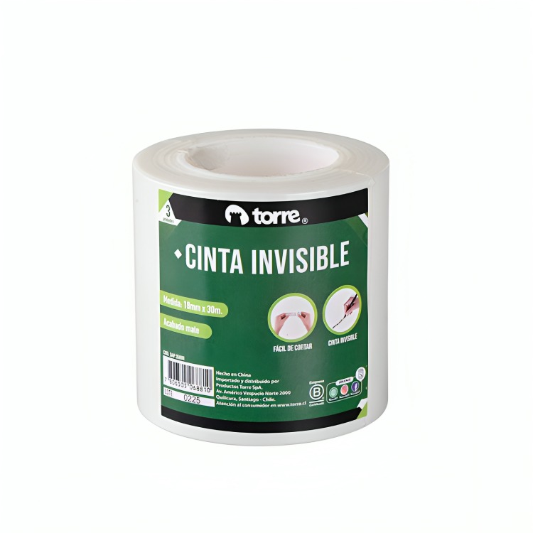 PACK 3 CINTA INVISIBLE SET 3 UNIDADES 18MM. X30M. – TORRE - 1
