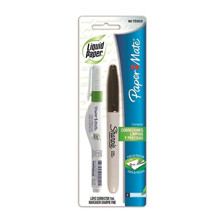PACK 3 LIQUID PAPER LAPIZ CORRECTOR + 1 SHARPIE FINE – PAPER MATE - 3