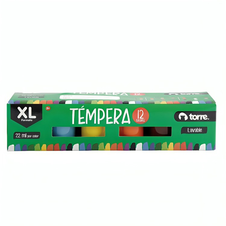 PACK 3 TEMPERAS 12 COLORES – TORRE - 1