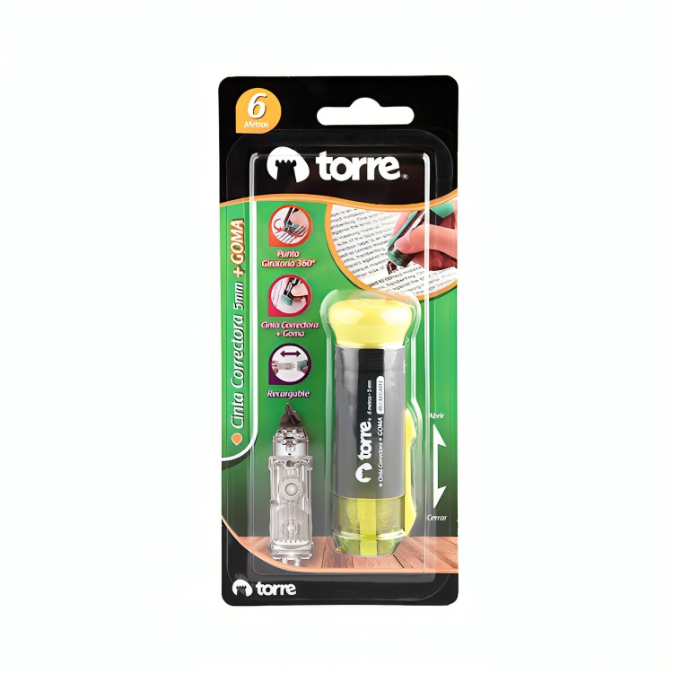 PACK 3 CINTA CORRECTORA + GOMA DE BORRAR – TORRE - 1