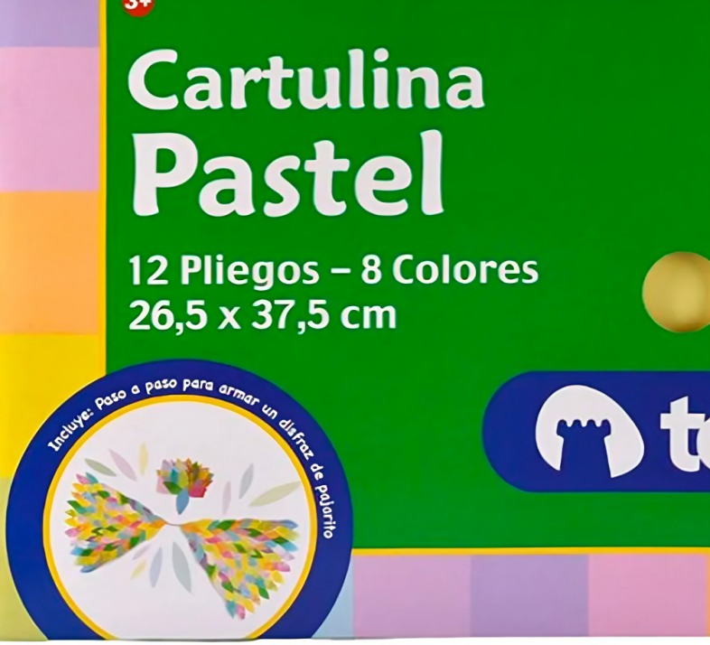 PACK 3 BOLSON CARTULINA PASTEL 12 HOJAS – TORRE - 3