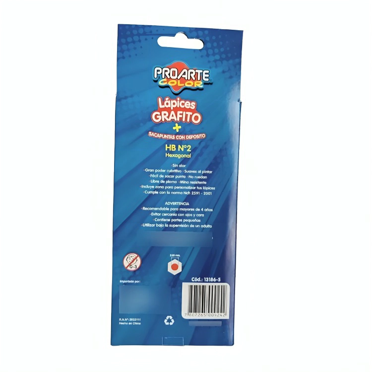 PACK 3 LAPICES GRAFITO TRIANGULAR HB N°2 12 UNIDADES – PROARTE - 2