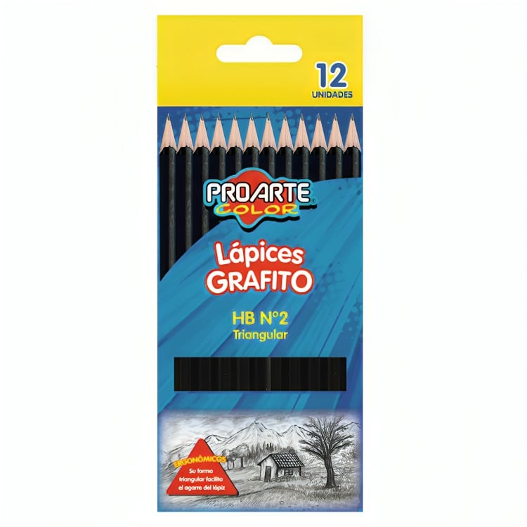 PACK 3 LAPICES GRAFITO TRIANGULAR HB N°2 12 UNIDADES – PROARTE - 3