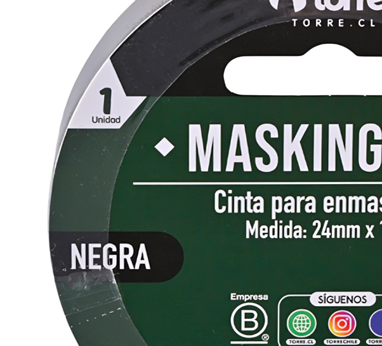 PACK 3 CINTA MASKING NEGRO 24MM. X18M. – TORRE - 1