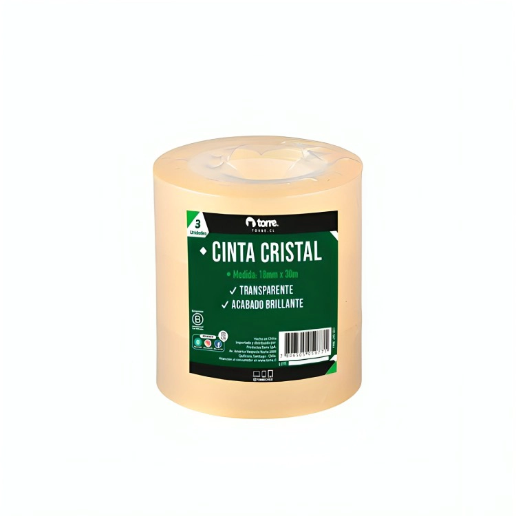 PACK 3 CINTA CRISTAL SET 3 UNIDADES 18MM. X30M. – TORRE - 1