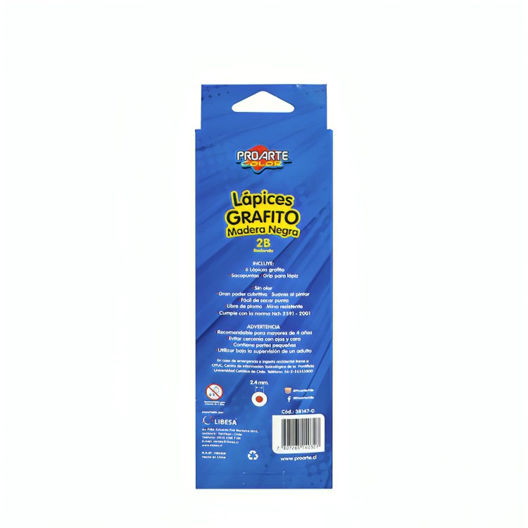PACK 4 LAPICES GRAFITO REDONDO B N°2 6 UNID. + SACAPUNTAS + GRIPPED - 2