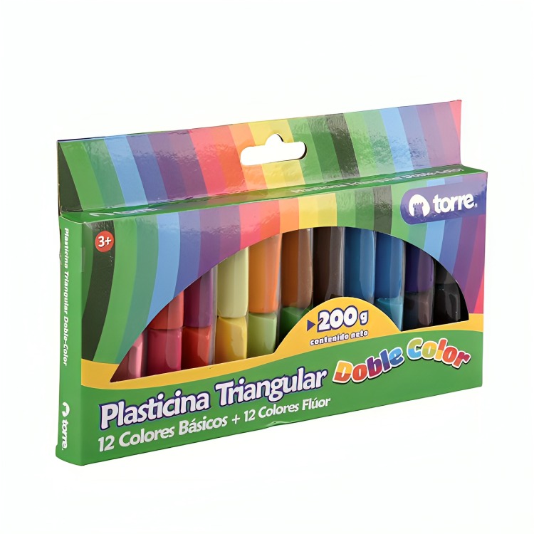 PACK 3 PLASTICINA DOBLE COLOR 24 COLORES – TORRE - 3