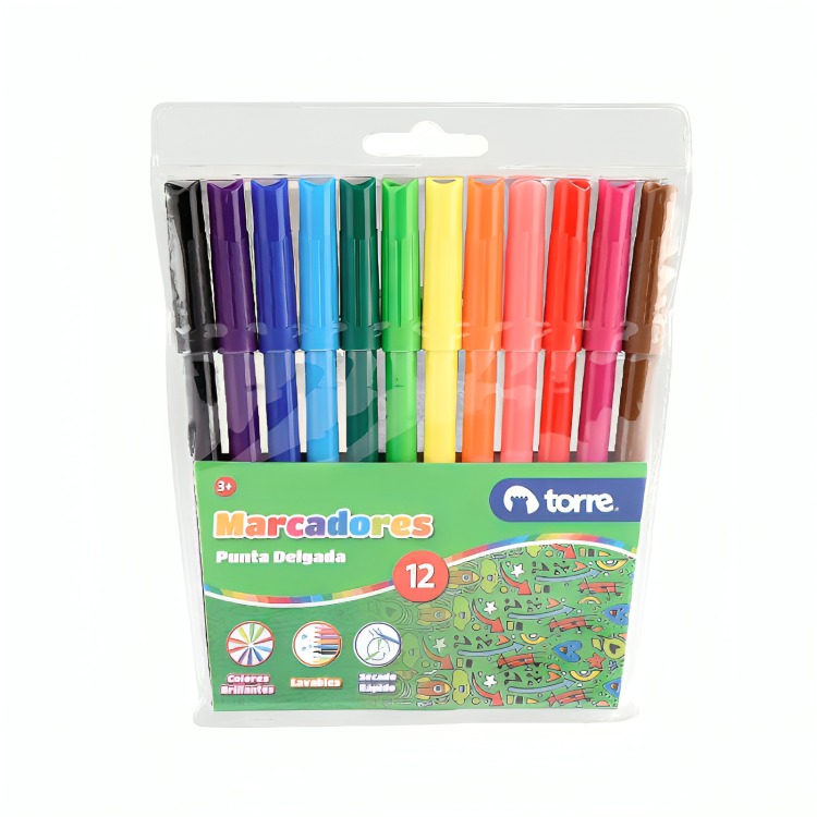 PACK 4 PLUMONES DE DIBUJO 12 COLORES - 1