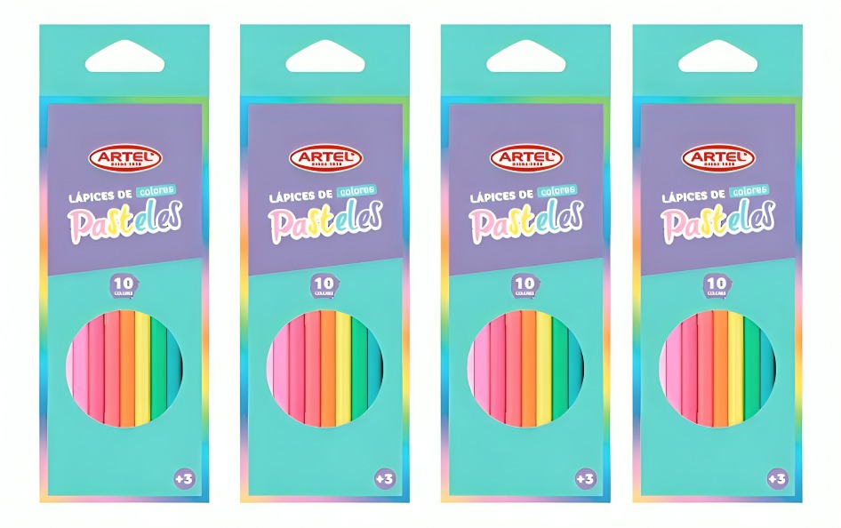 PACK 3 SET 10 LAPICES DE COLOR PASTEL – ARTEL - 3