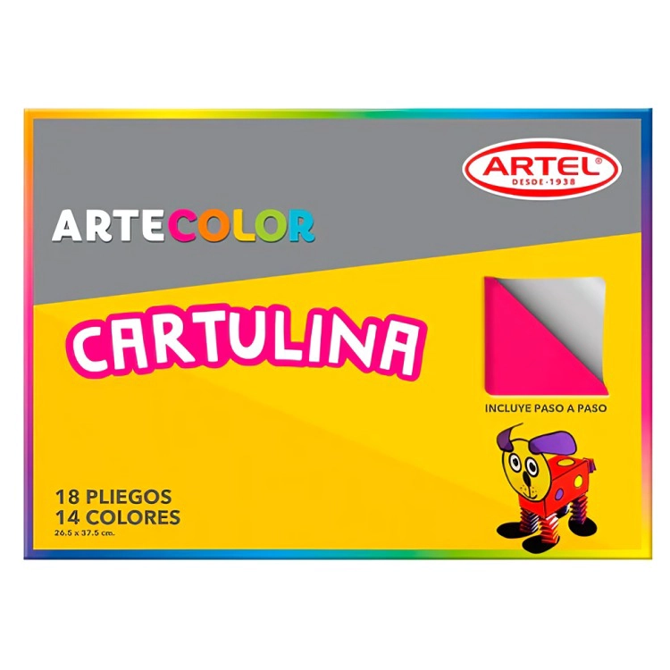 PACK 3 CARTULINAS ARTECOLOR 18 HOJAS – ARTEL - 1