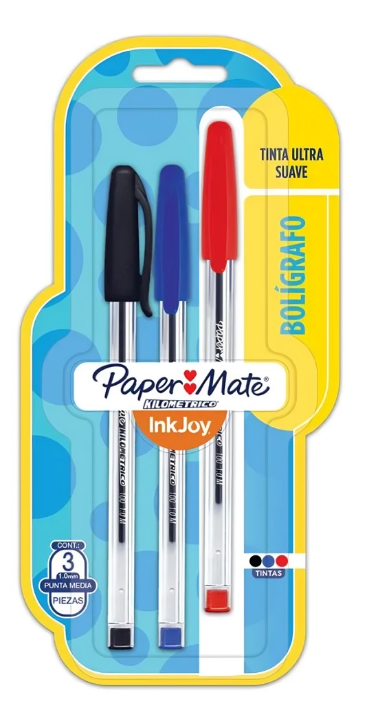 PACK 3 BOLIGRAFO INKJOY PUNTA MEDIA COLORES BASICOS 8 – PAPER MATE - 2