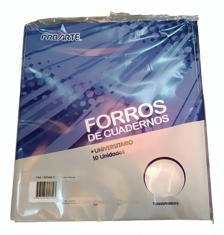 PACK 3 FORRO DE CUADERNO COLLEGE TRANSPARENTE 10 UNIDADES – PROARTE - 3