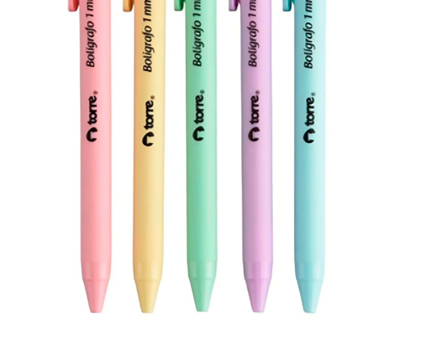 PACK 3 SET 5 BOLIGRAFOS COLOR NEGRO 1.0 MM CUE PAST – TORRE - 1