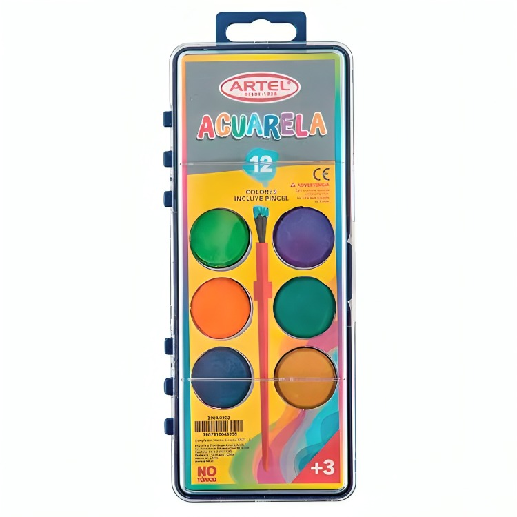 PACK 3 ESTUCHE ACUARELA 12 COLORES ARTEL - 2