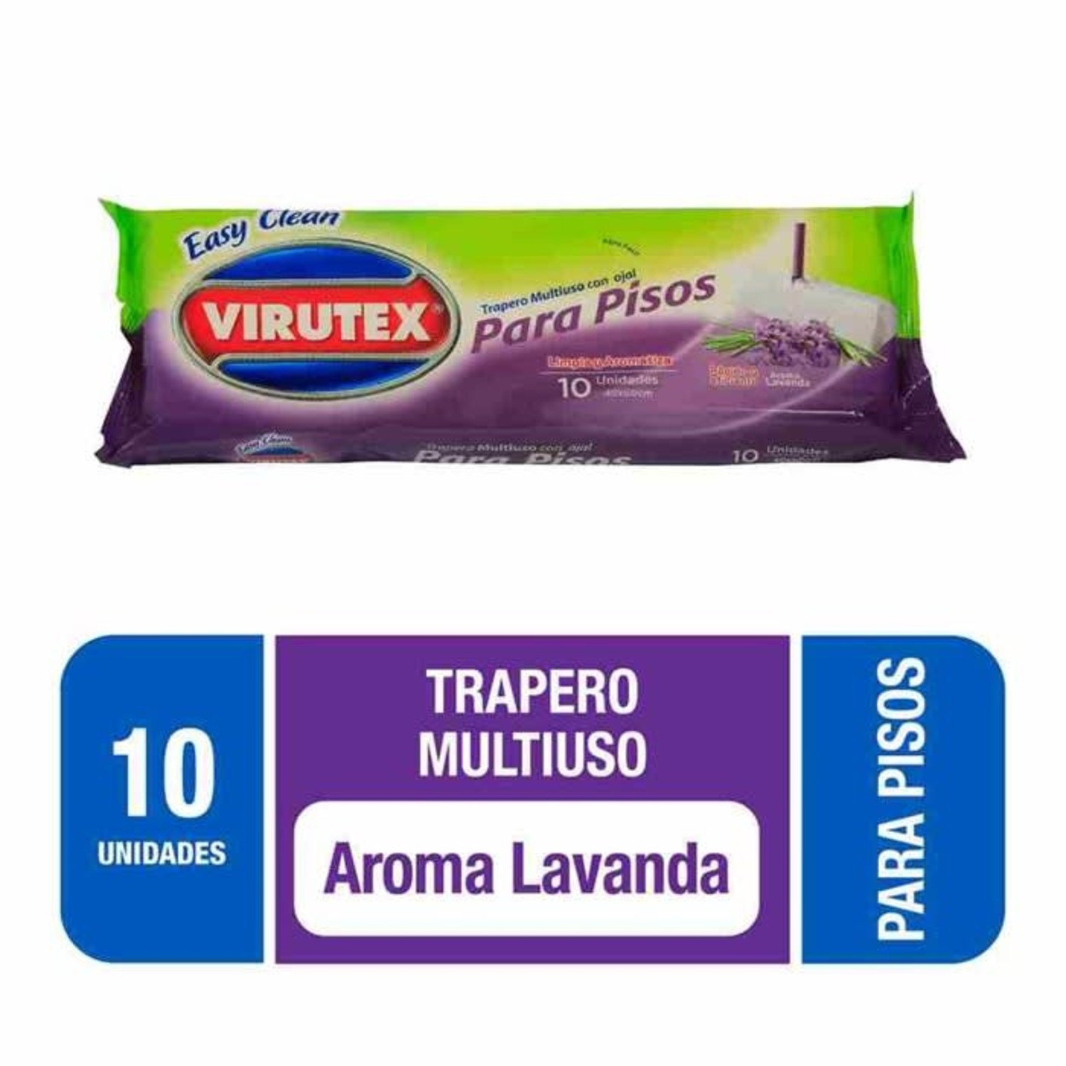 PACK X 4 PAÑO MULTIUSO DESINFECTANTE CON OJAL / LAVANDA – VIRUTEX - 2