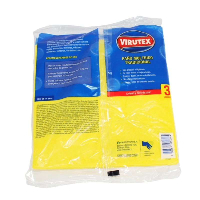 PACK X 4 PAÑO ESPONJA ULTRA ABSORBENTE 3 UND – VIRUTEX - 2