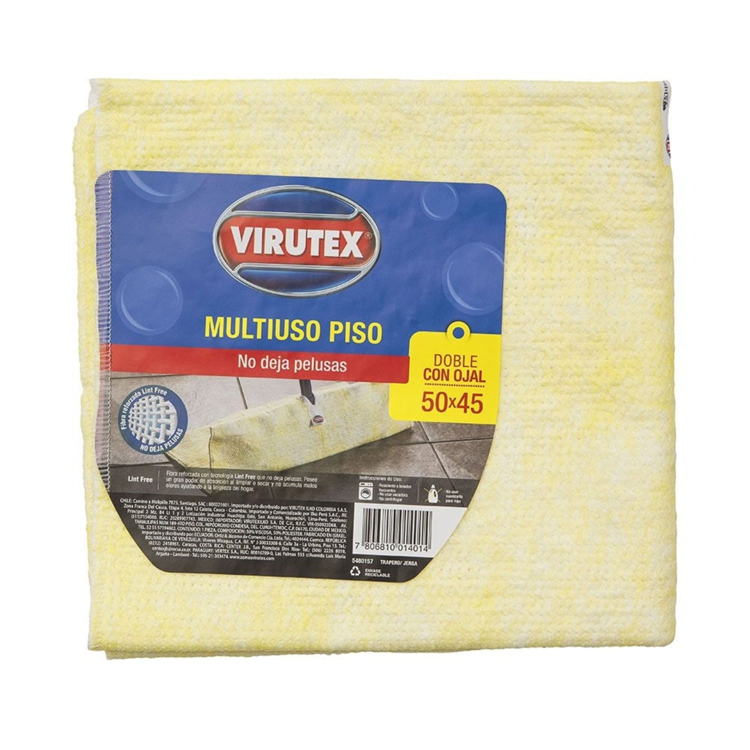PACK X 4 TRAPERO DOBLE CON OJAL 45×50 CM – VIRUTEX - 1