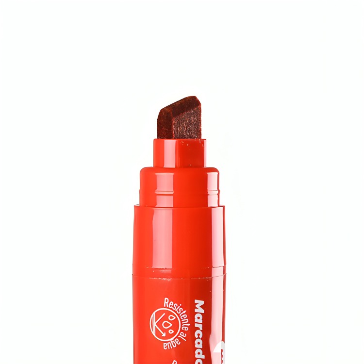 PACK 2 MARCADOR PERMANENTE PUNTA BISELADA 10MM / ROJO – TORRE - 1