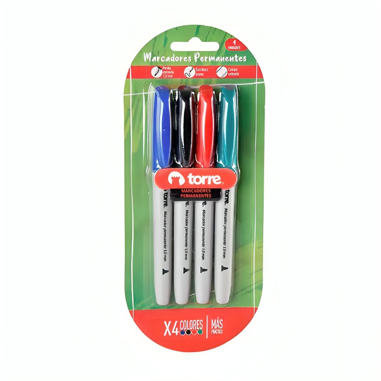 PACK 2 BLISTER MARCADORES PERMANENTE 4 COLORES – TORRE - 2