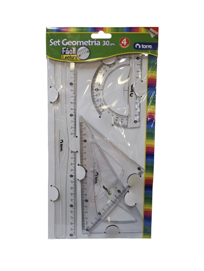 PACK 2  DE SET GEOMETRIA PLASTICO 4 PZAS – TORRE - 1