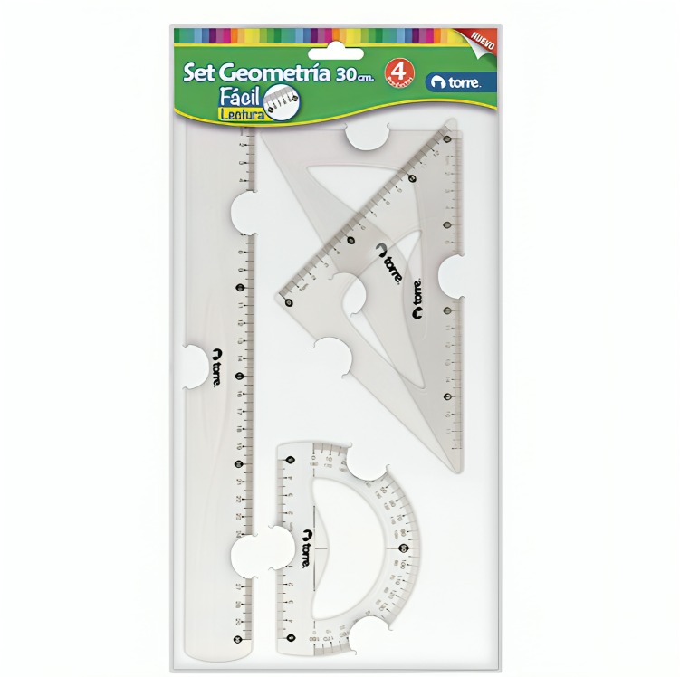 PACK 2  DE SET GEOMETRIA PLASTICO 4 PZAS – TORRE - 2