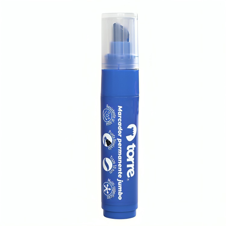 PACK 2 MARCADOR PERMANENTE PUNTA BISELADA 10 MM. / AZUL– TORRE - 1