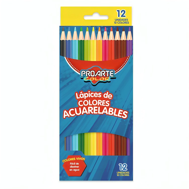 PACK 2 LAPICES DE COLOR 12 UND LARGOS ACUARELABLES – PROARTE - 1