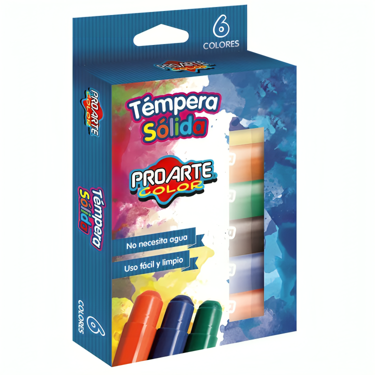 PACK 2 TE MPERA SOLIDA 6 UNIDADES – PROARTE - 1