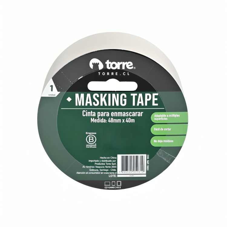 PACK 2 CINTA MASKING TAPE CREMA 48MM. X40M. – TORRE - 1